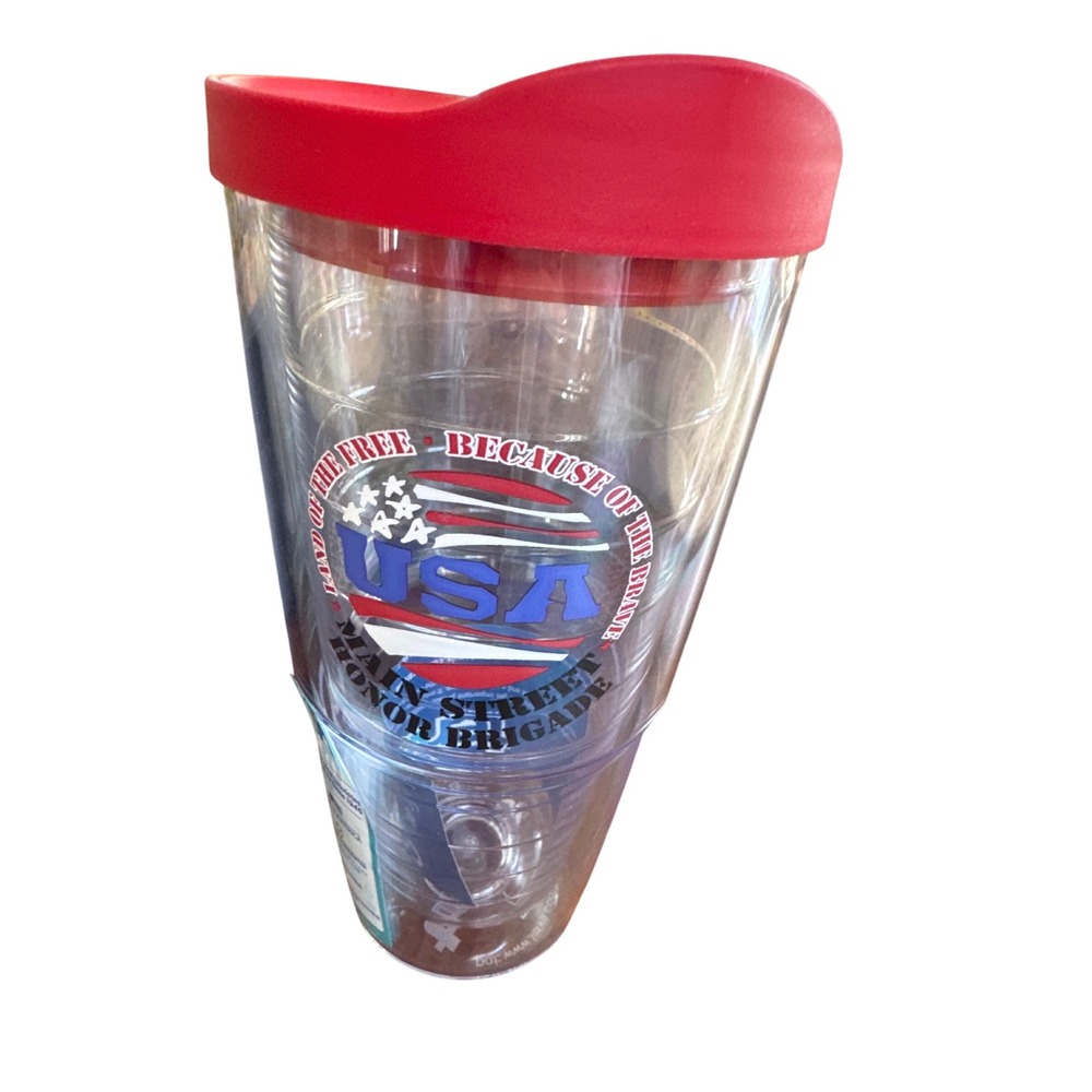 Tervis 24 Oz "Land Of The Free Because Of The Brave" Tumblr Cup Lid Patriotic